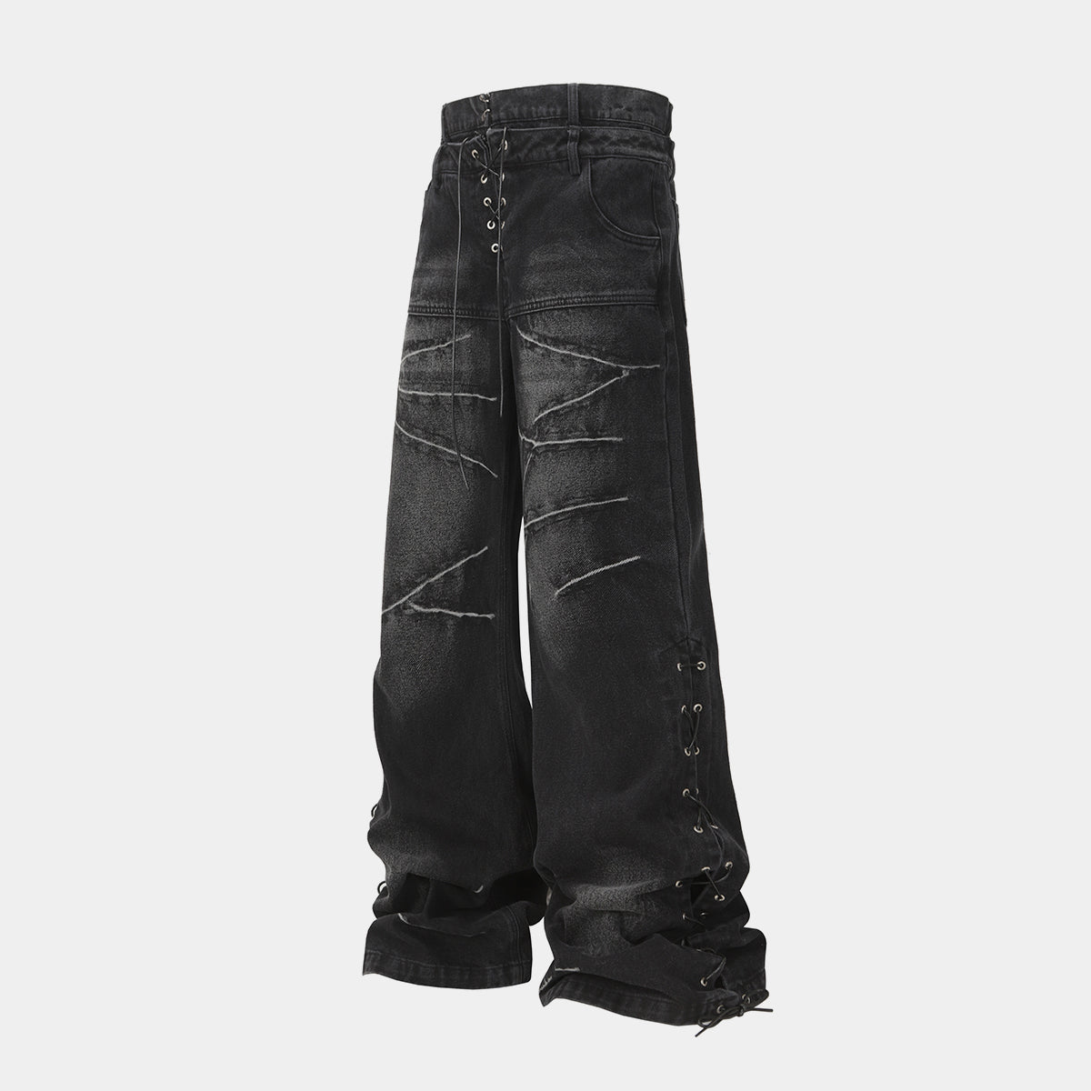 Lace-Up Destroyed | Stacked Jeans - Santo 