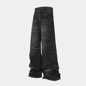 Lace-Up Destroyed | Stacked Jeans - Santo 
