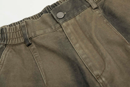 Washed Cargo | Wide-Leg Shorts - Santo 