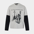 Gothic Knight Print | Layered Long Sleeve T-Shirt - Santo 