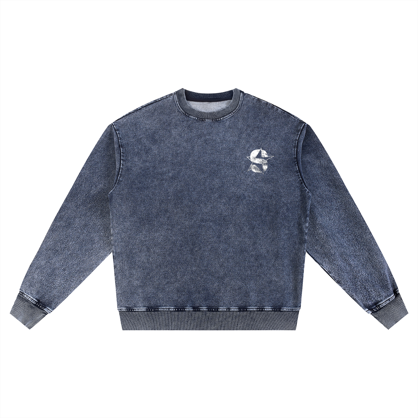 Snow Wash Oversized Crewneck Sweatshirt