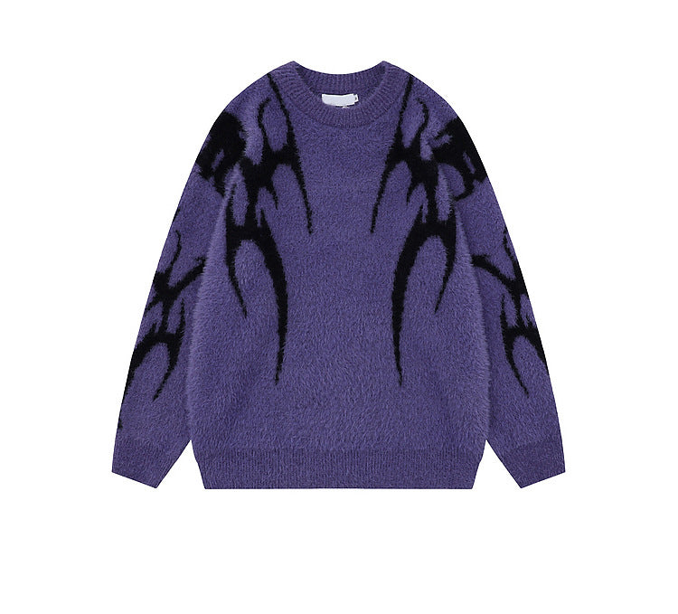 Gothic Inferno | Y2K Inspired Fire Pattern Jumper - Santo 