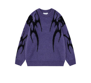 Gothic Inferno | Y2K Inspired Fire Pattern Jumper - Santo 