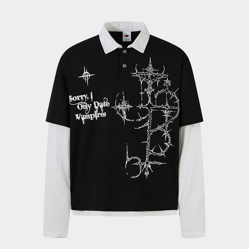 Vampire Graphic Design | Layered Sweatshirt - Santo 