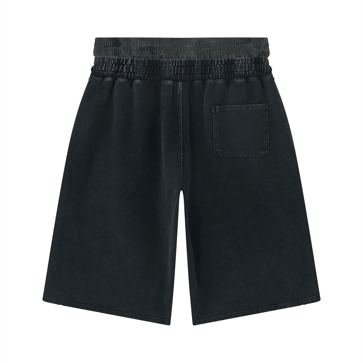 Doubled Up - Wash Distressed Wide Leg Shorts