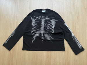 X-Ray Skeleton | Waffle Long Sleeve T-Shirt - Santo 
