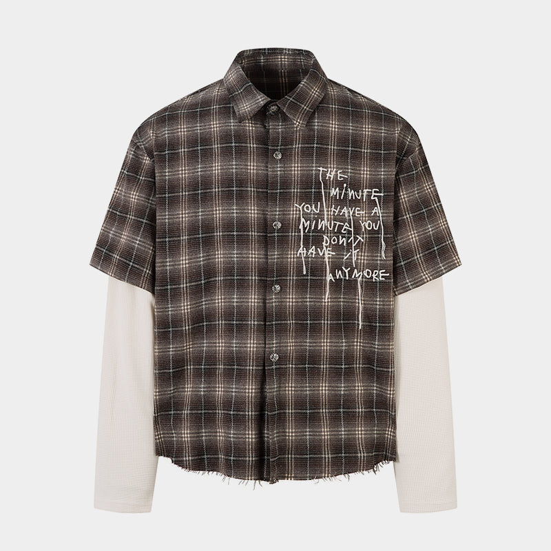 Vintage Plaid Contrast | Layered Sweatshirt - Santo 