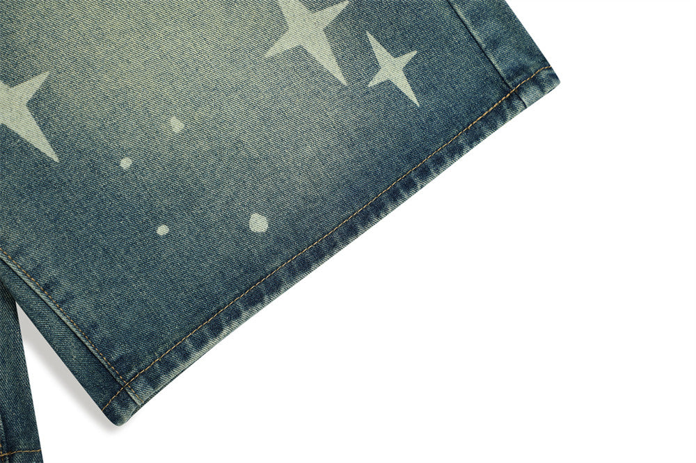 Pantaloncini di jeans con stampa a stelle Starlight | Streetwear