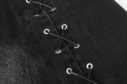 Lace-Up Destroyed | Stacked Jeans - Santo 