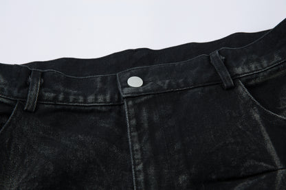 Washed Distressed Pleated | Baggy Jeans - Santo 