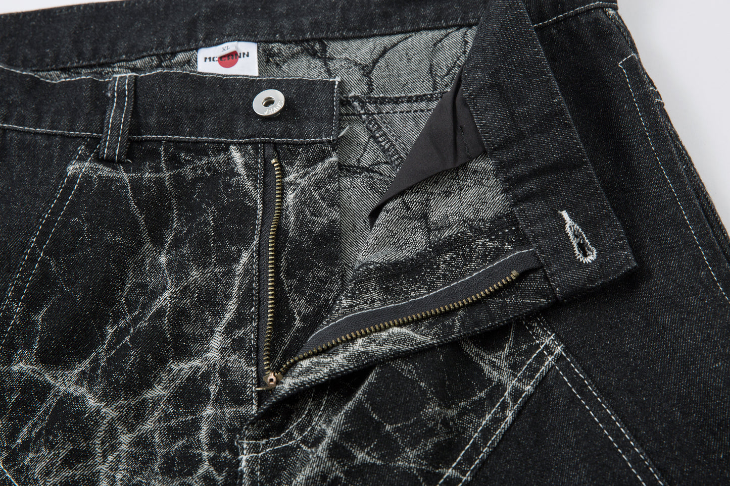 Cracked Panel Washed | Wide Jeans - Santo 