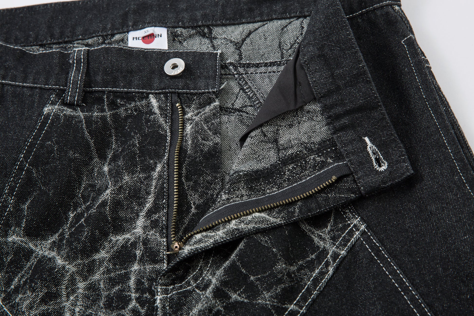 Cracked Panel Washed | Wide Jeans - Santo 