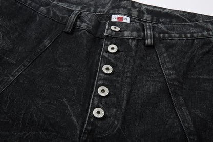 Crinkle Washed Structure | Baggy Jeans - Santo 