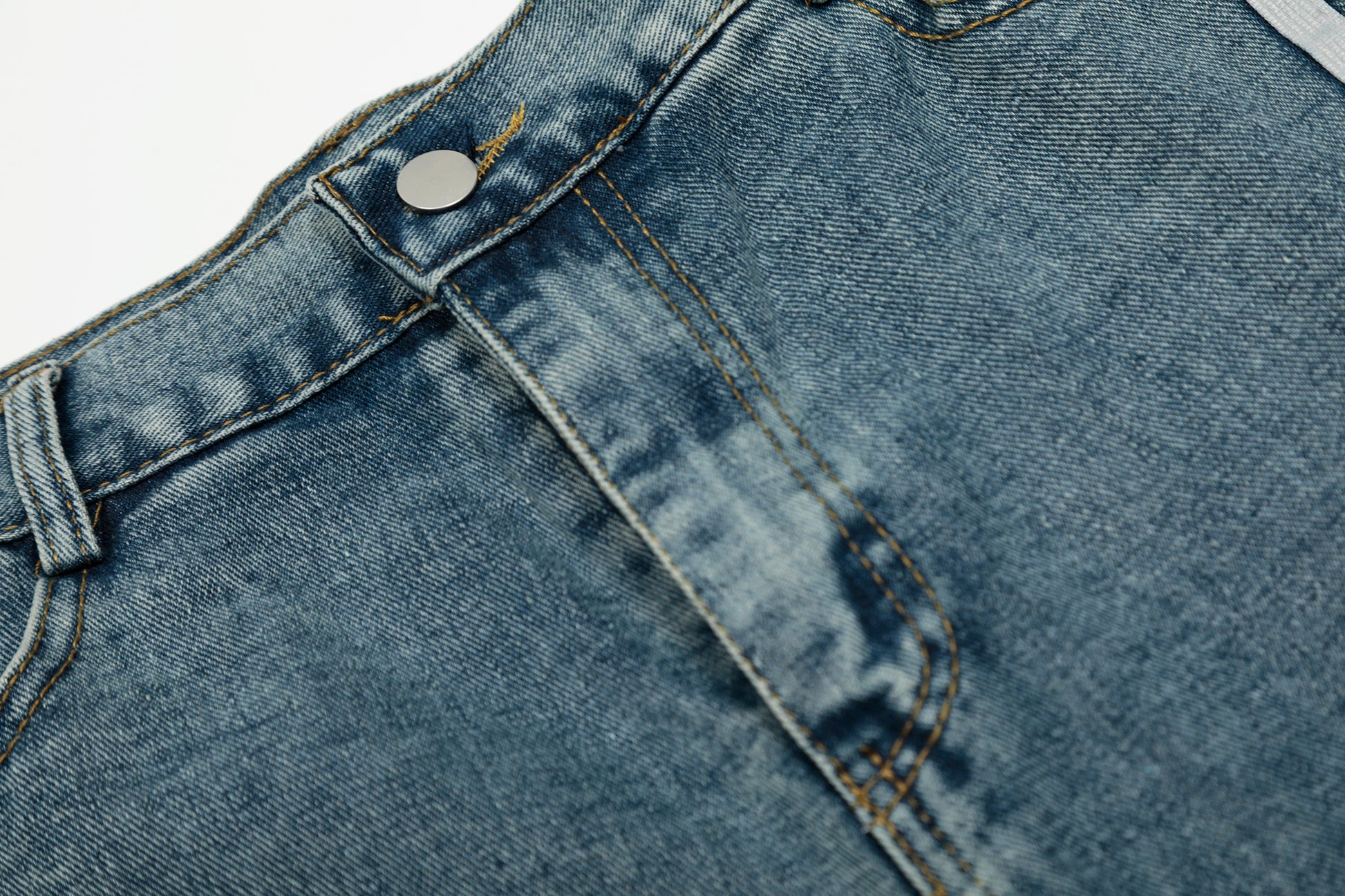 Vintage Stripe | Washed Denim Shorts - Santo 