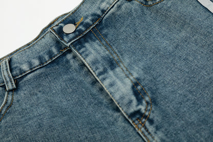 Vintage Stripe | Washed Denim Shorts - Santo 