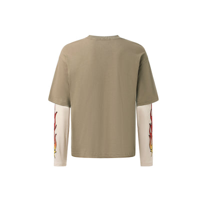 Vintage Flame Letter | Contrast Sweatshirt - Santo 