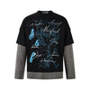 Punk Letters Patchwork | Stripe Sweatshirt - Santo 