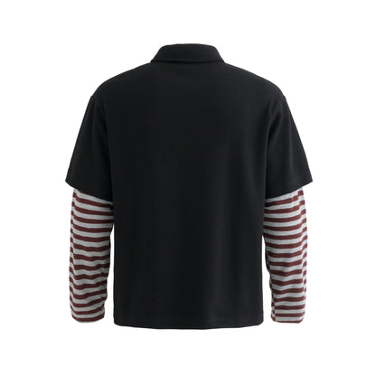 Vintage Striped Layered | Polo Sweatshirt - Santo 