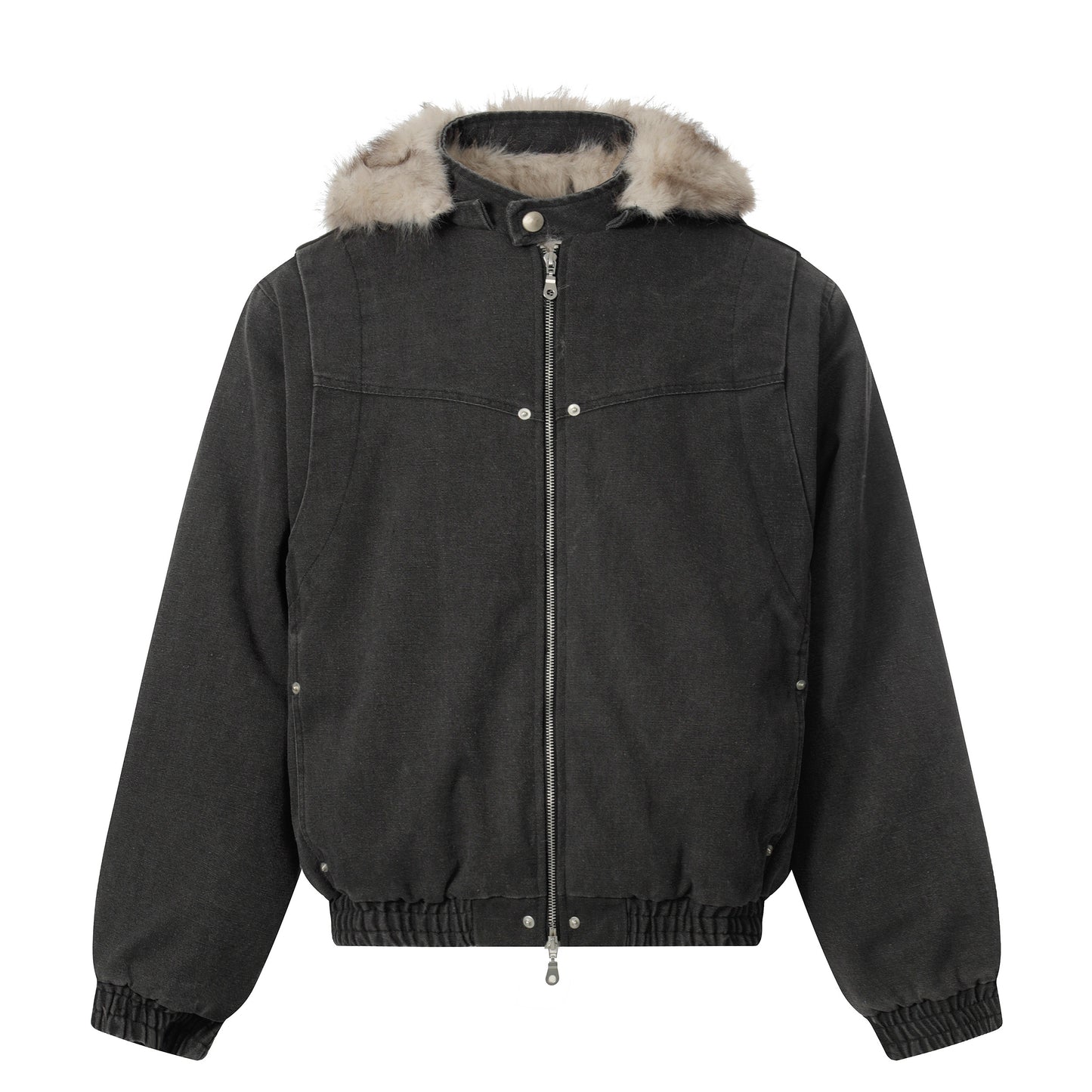 Denim Textured | Fur Streetwear Jacket