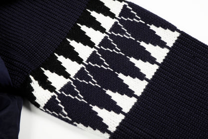 Knit Contrast | Fleece Hooded Jacket