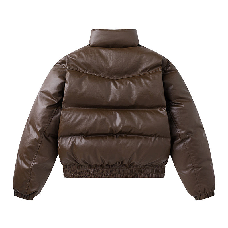 Leather Padded | Short Puffer Jacket