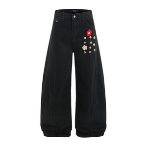 Meadowfade Denim | Wide Leg Floral Jeans