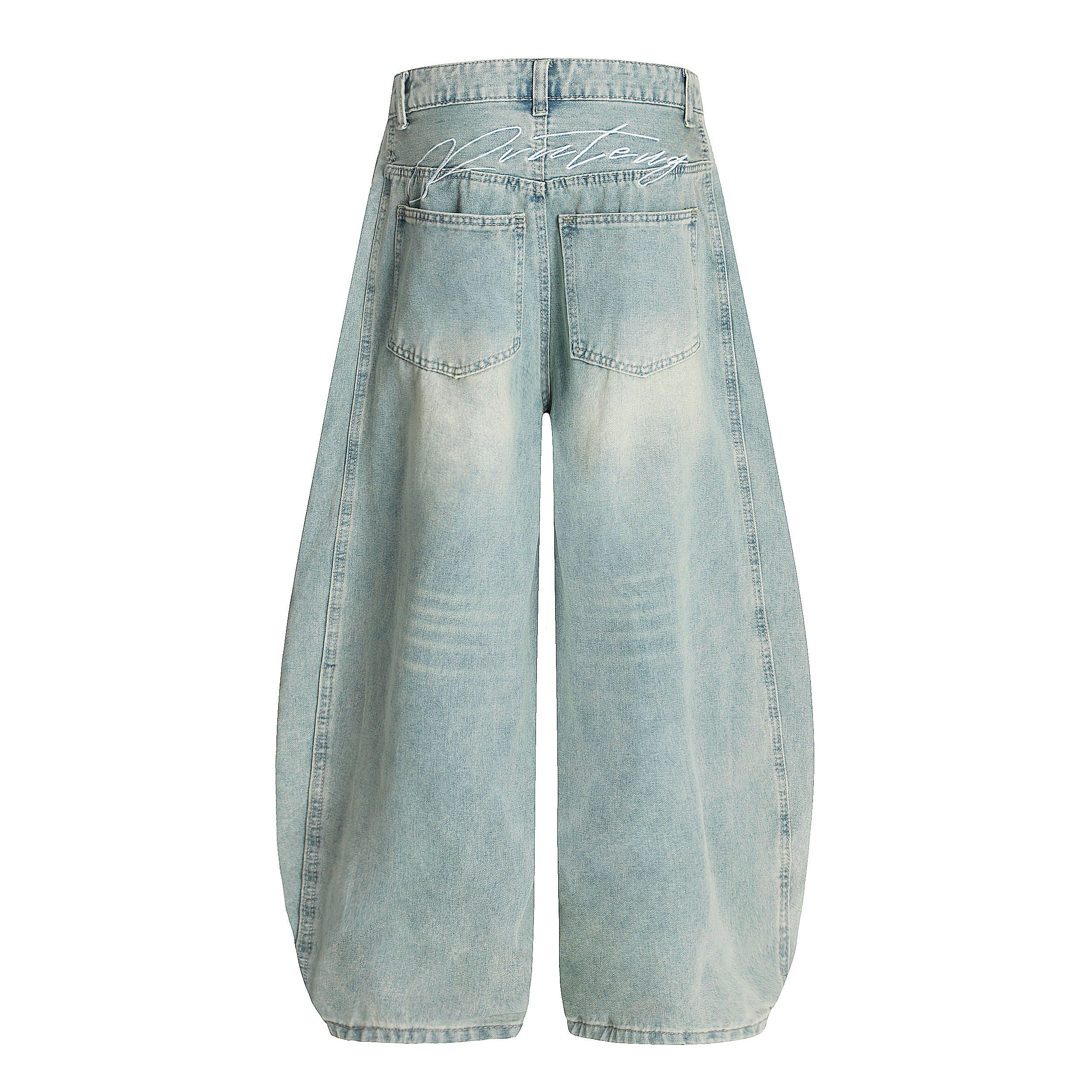 Winter Sky | Knitted Wide-Leg Denim Pants