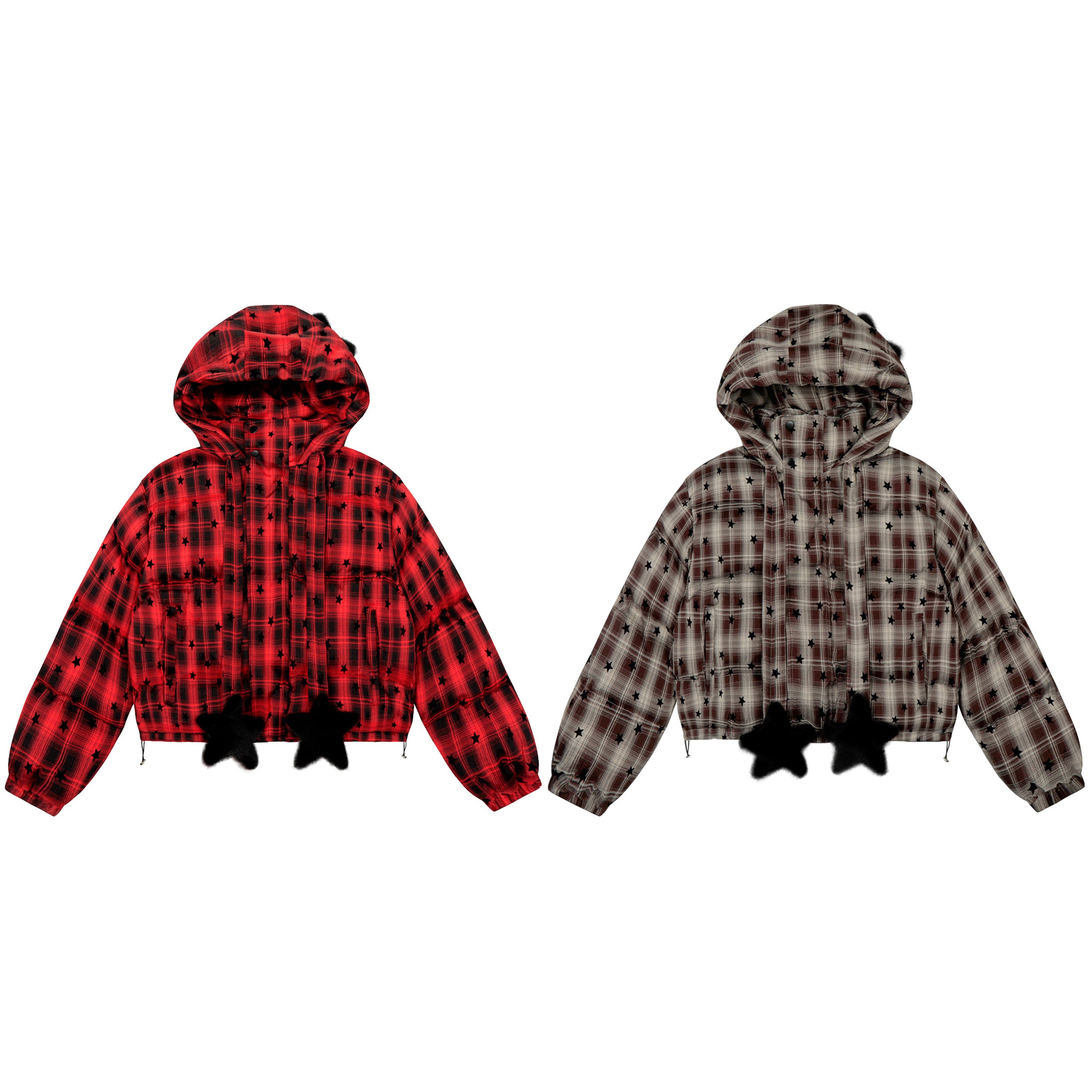 Plaid Spark | Star-Print Cropped Hoodie