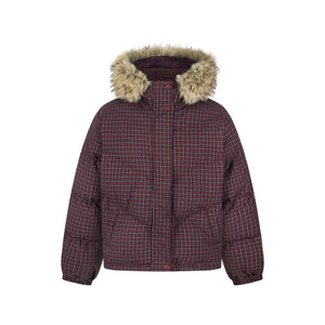Winter Nest | Faux Fur Trimmed Plaid Puffer