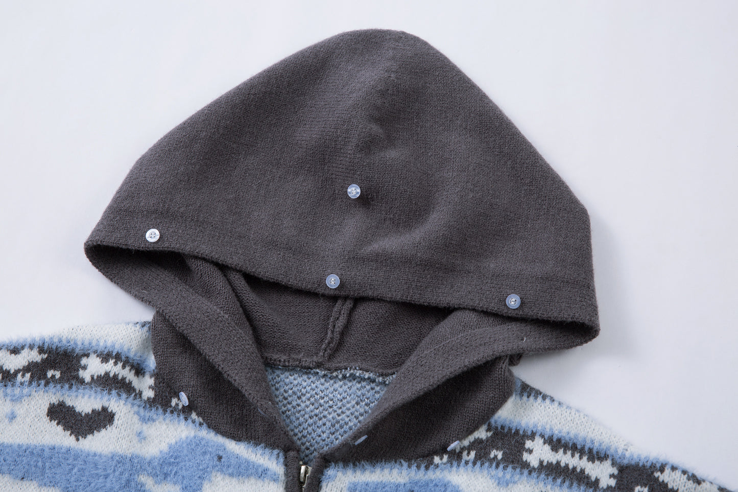Powder Star | Striped Knit Hoodie with Faux Fur Hood
