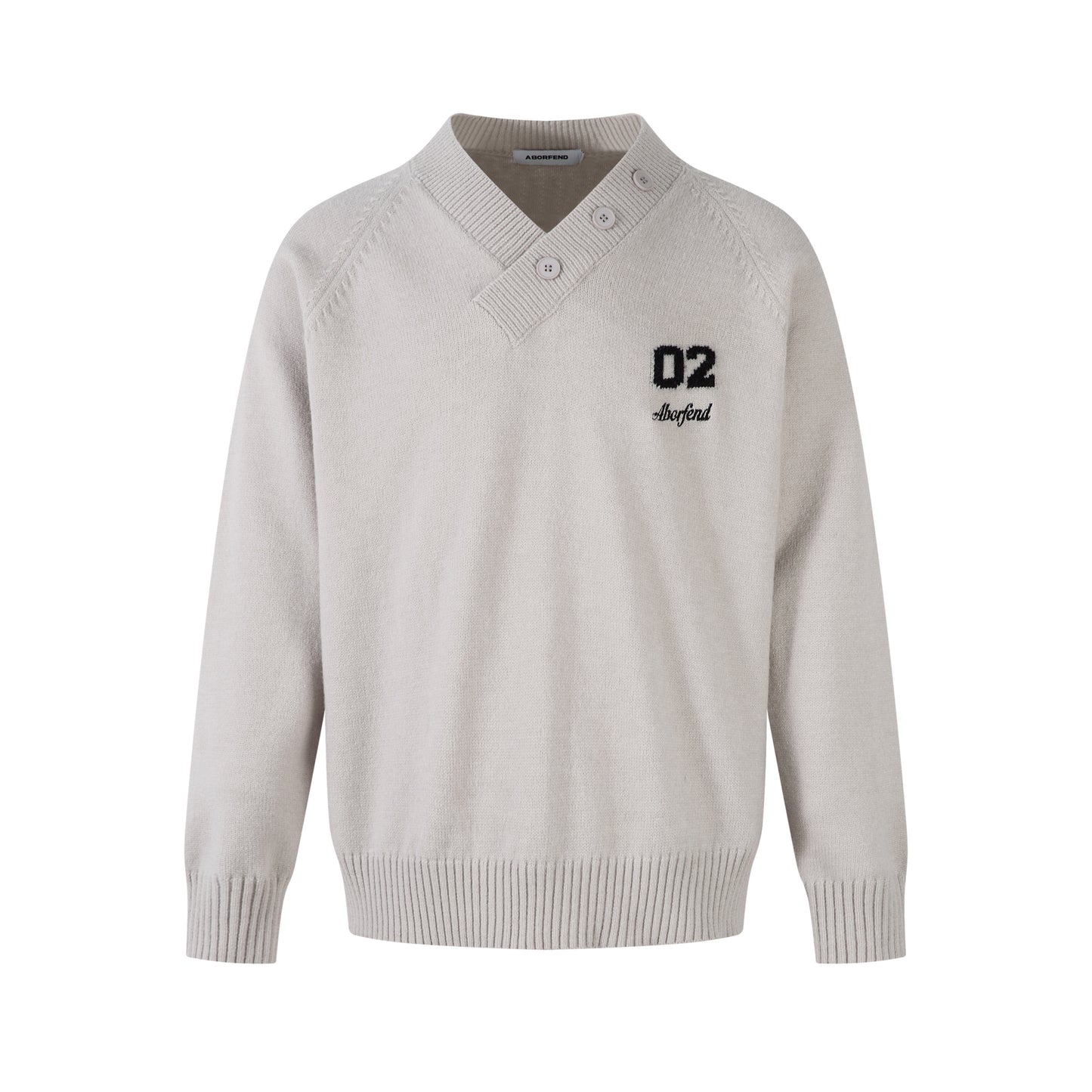 Varsity Button | Mock Neck Knit Sweater