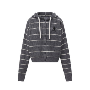 Stripe Hoodie | Button-Up Knit Cardigan