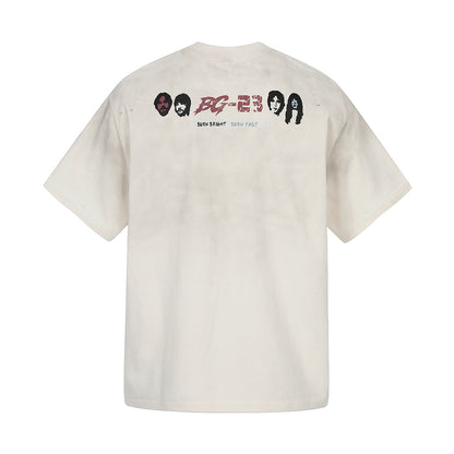 Oversized Distressed Rock Graphic T-Shirt