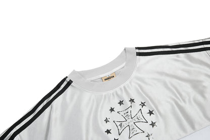 Gothic Chrome Mixed-Media Retro Jersey