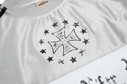 Gothic Chrome Mixed-Media Retro Jersey