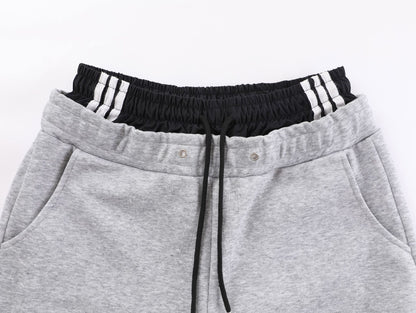 Striped Panel Wide Leg Sweatpants