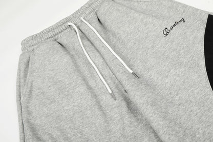 Retro Contrast Panel Drawstring Sweatpants