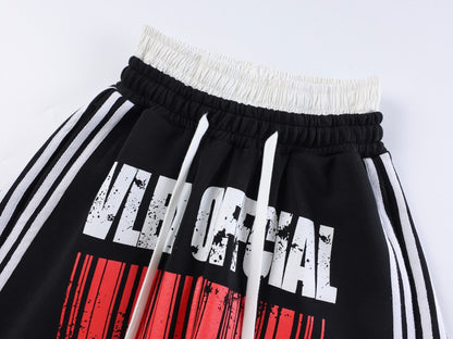 Double Waist Washed Side Stripe Sweatpants
