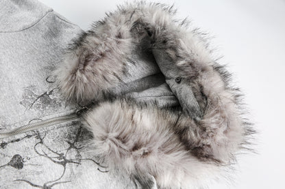 Gothic Fur Collar | Zip Up Hoodie - Santo 