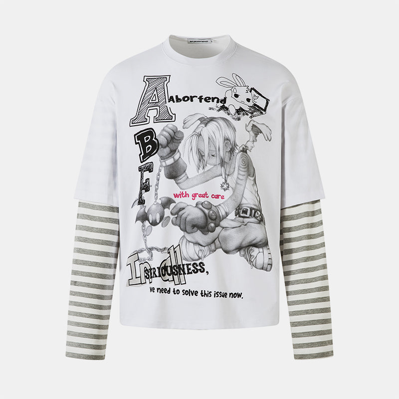 Street Anime Cartoon | Stripe Sweatshirt - Santo 