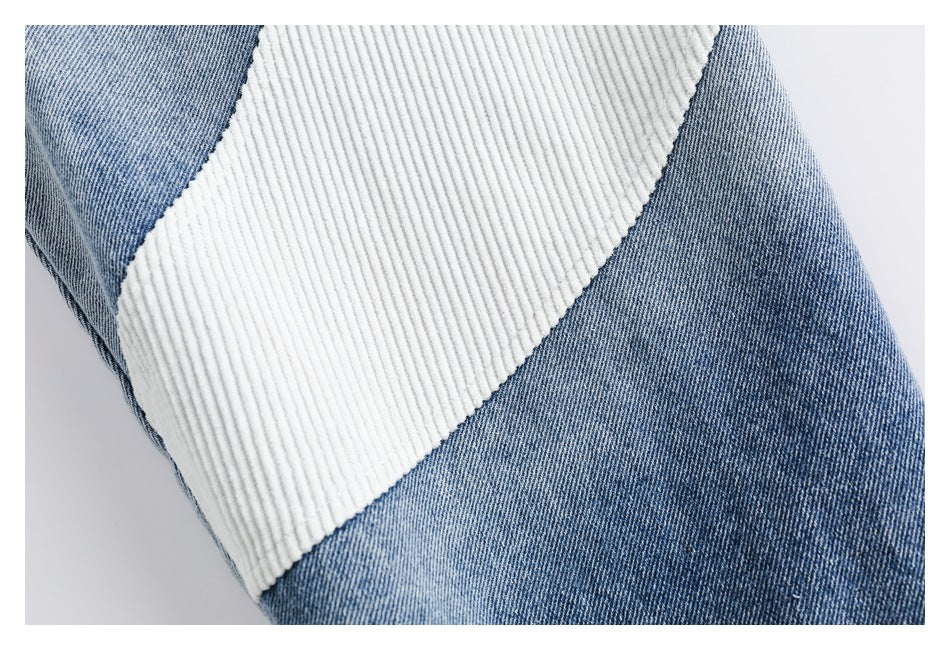 Veste de survêtement en denim patchwork Skyline Stride