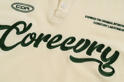 Embro Core |  Embroidered Varsity Polo Shirt - Santo 