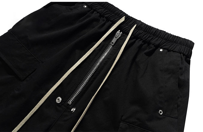 Taschen | Hip Hop Zip-up Long Drawstring Shorts