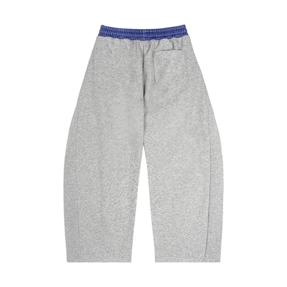 Double Up - Plaid Waistband Barrel Sweatpants