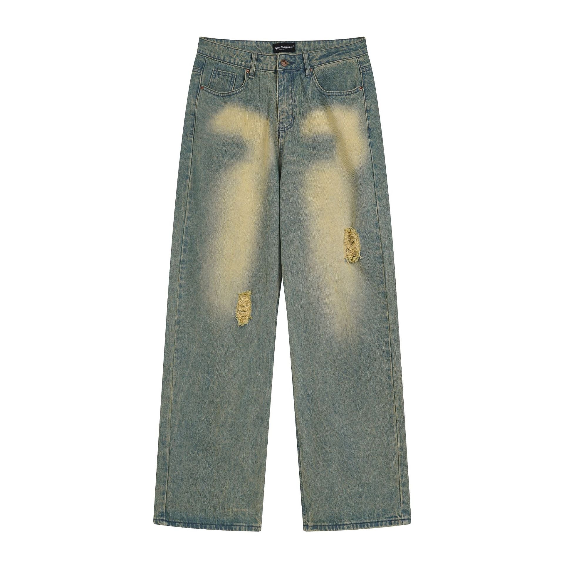 "Distressed Faded Hole" Jeans - Santo 