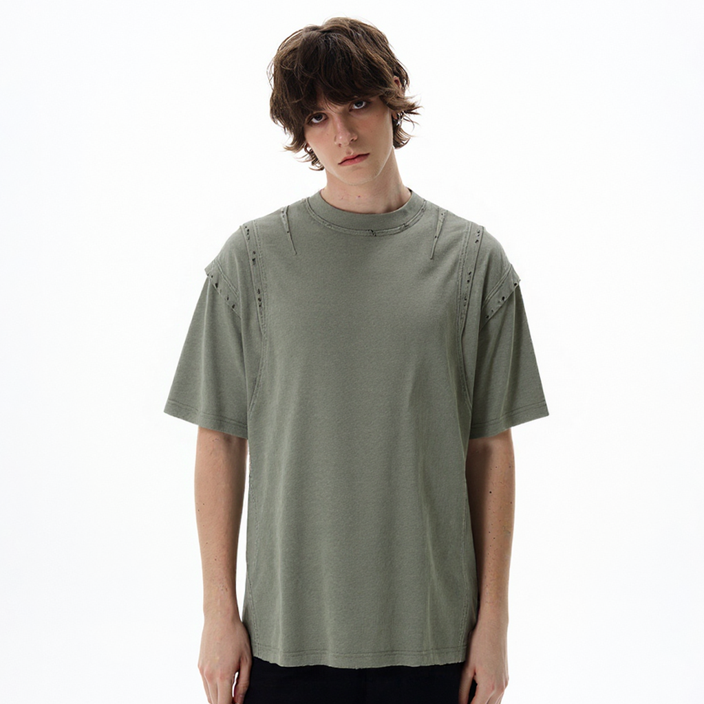 Layered Stitching | Washed T-Shirt - Santo 