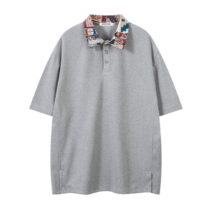 Patchwork Collar Design | Polo Shirt - Santo 