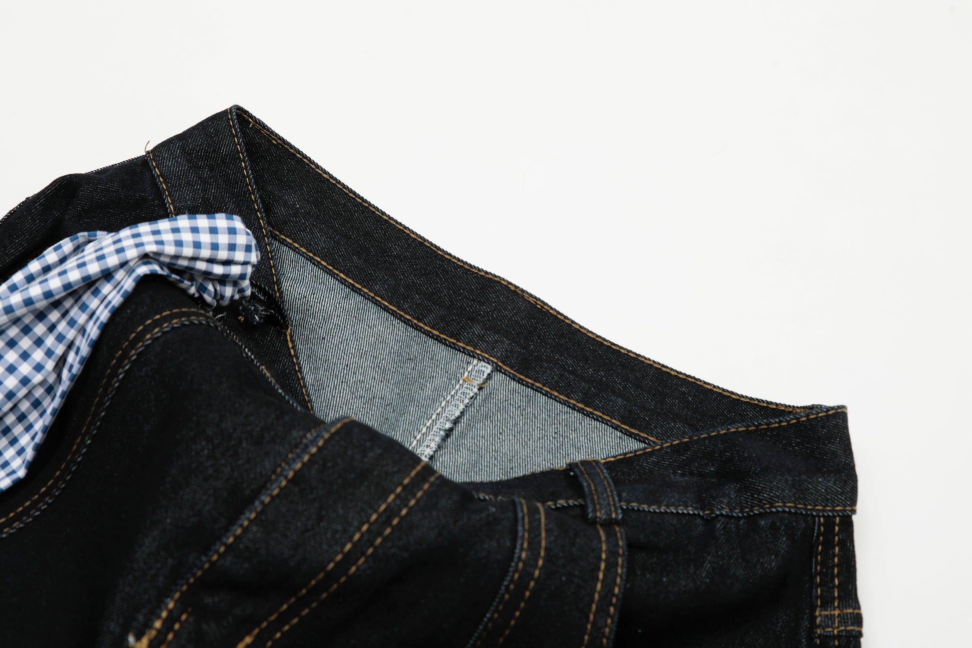 Gingham Tie Barrel | Baggy Jeans - Santo 