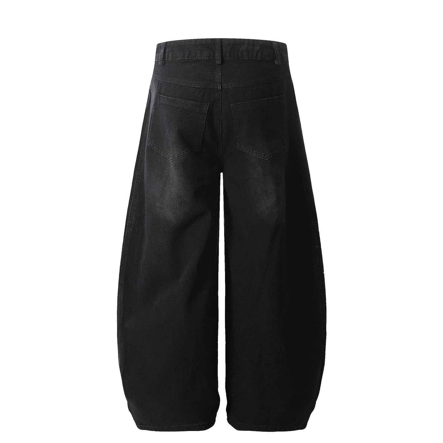 Striped Stitching | Washed Barrel Jeans - Santo 