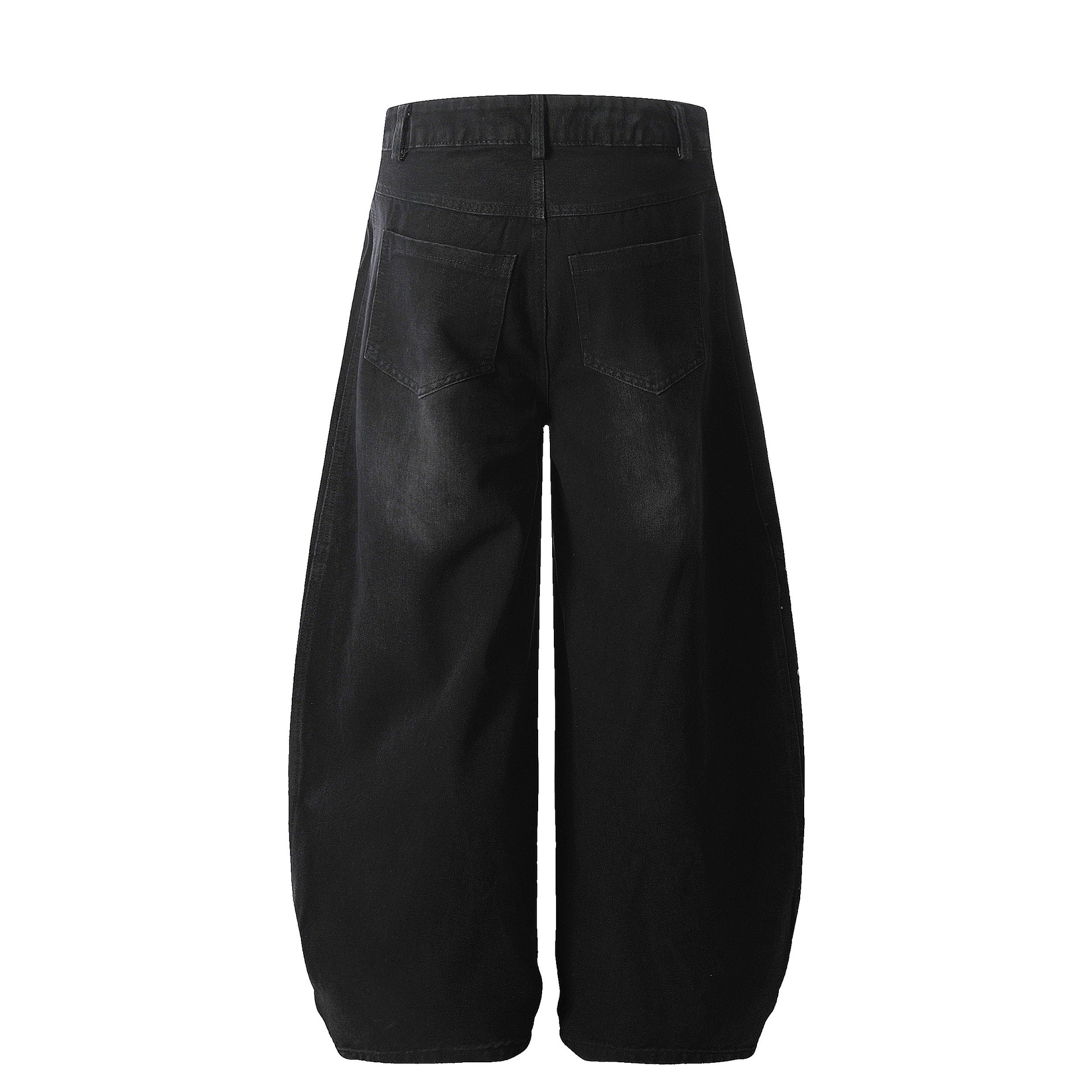 Striped Stitching | Washed Barrel Jeans - Santo 